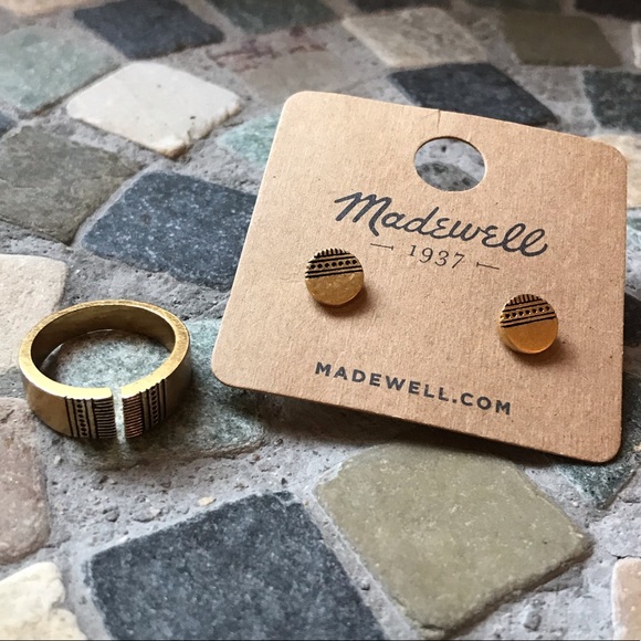 Madewell Jewelry - Madewell Etchpoint Stud Earrings & Ring Set